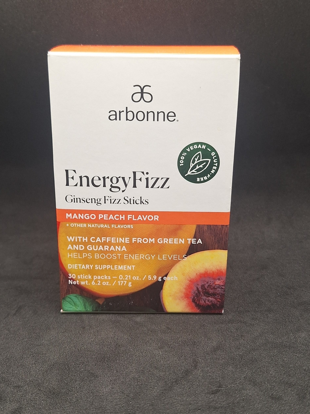 Arbonne EnergyFizz Mango Peach Fizz Bundle 27 Sticks Total  Caffeinated + Caffei